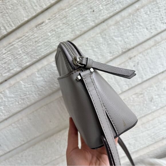 KATE SPADE Grey Leather Patterson Drive Dome Crossbody Messenger Bag Mulberry - Picture 4 of 10